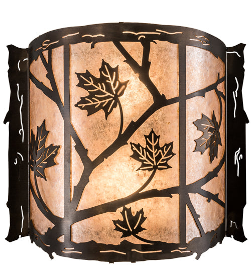 15"W Maple Leaf Wall Sconce