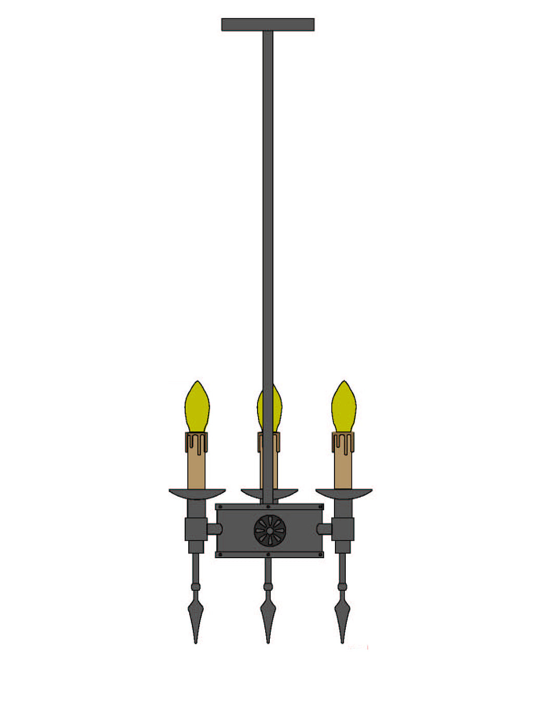 8"W Warwick 3 Lt Mini Pendant