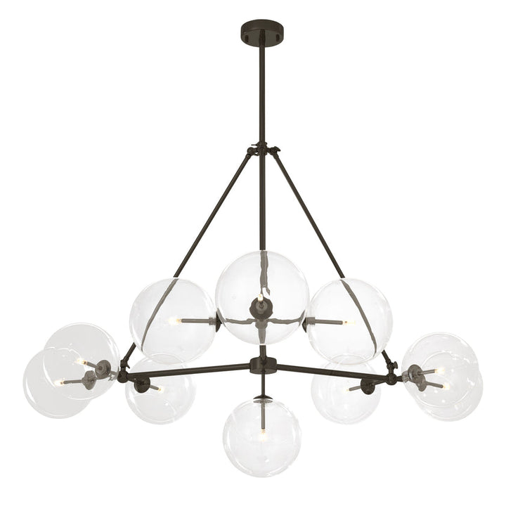 Chandelier Bermude Bronze Finish Clear Glass