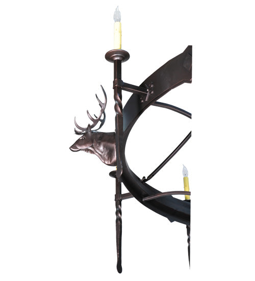 72"W Stag 12 Lt Two Tier Chandelier