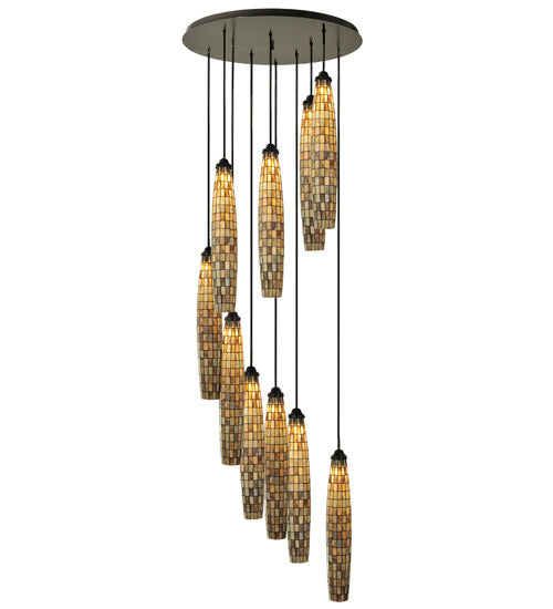 48"W Checkers 10 Lt Cascading Pendant