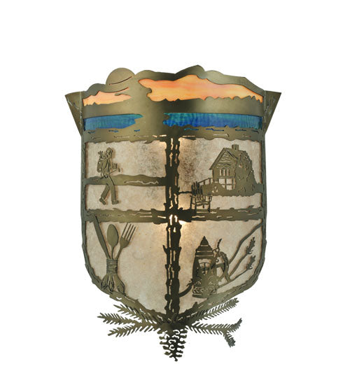 15" Wide Lake Clear Lodge Wall Sconce