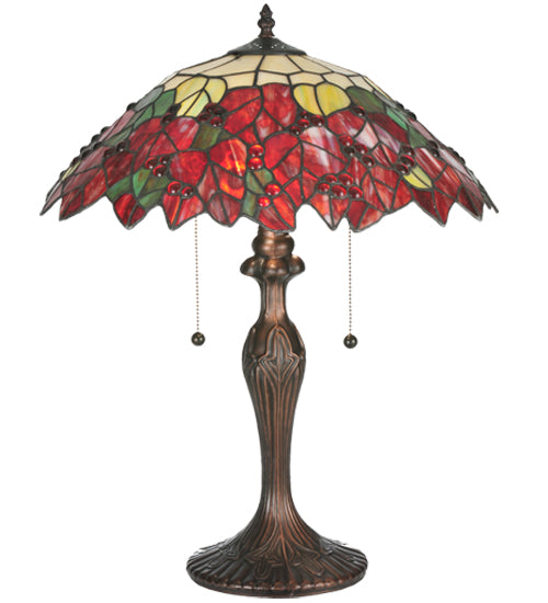 22"H Poinsettia Table Lamp