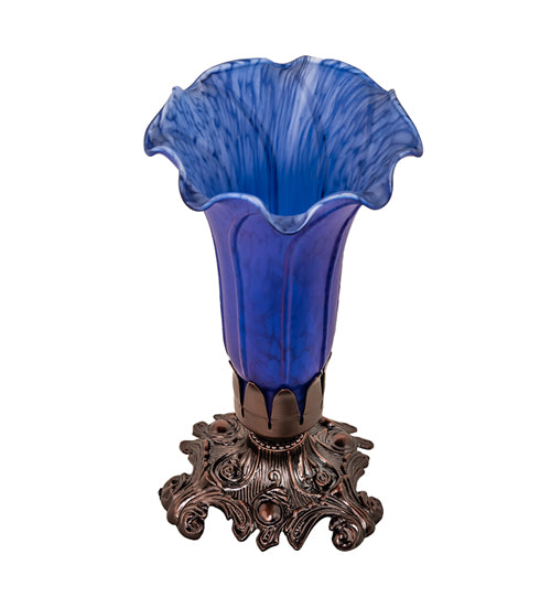 8" High Blue Tiffany Pond Lily Victorian Accent Lamp