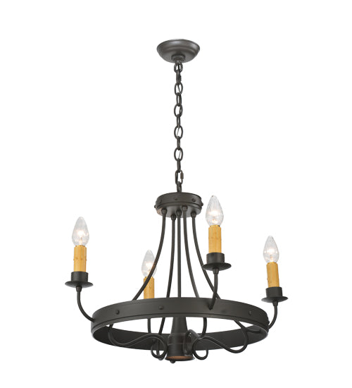 25" Wide Franciscan 4 Light Chandelier