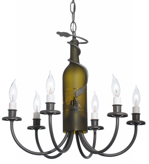 18"W Tuscan Vineyard 6 Lt Wine Bottle Chandelier