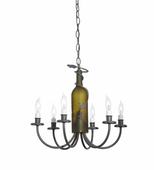 18"W Tuscan Vineyard 6 Lt Wine Bottle Chandelier