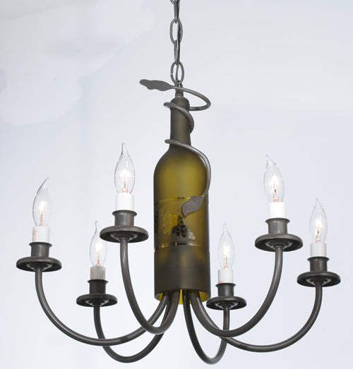 18"W Tuscan Vineyard 6 Lt Wine Bottle Chandelier