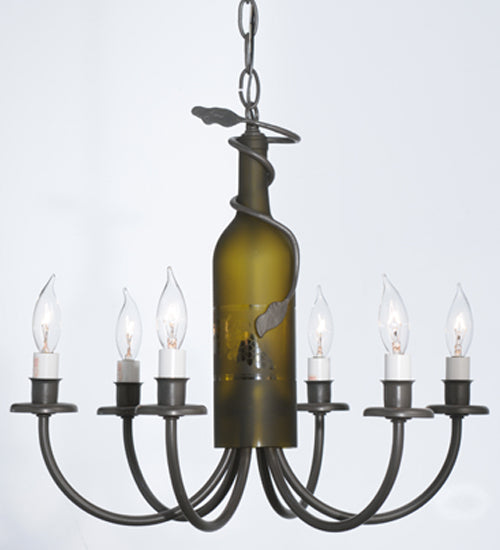 18"W Tuscan Vineyard 6 Lt Wine Bottle Chandelier