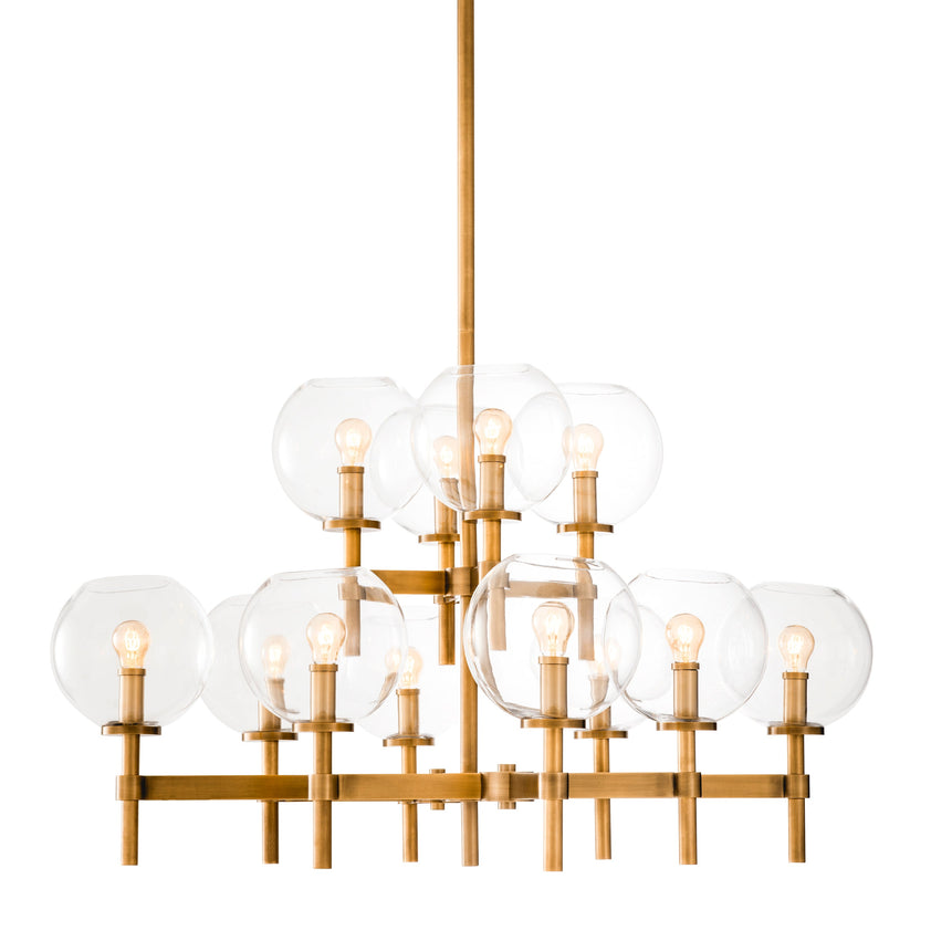 Chandelier Jade L Antique Brass Finish