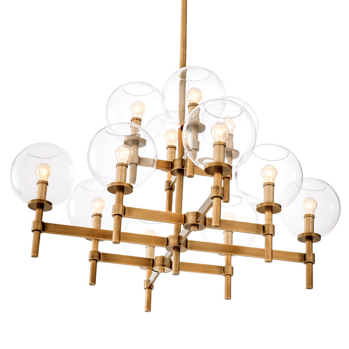 Chandelier Jade L Antique Brass Finish