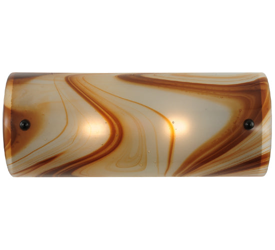 18" Wide Cognac Swirl Glass Wall Sconce