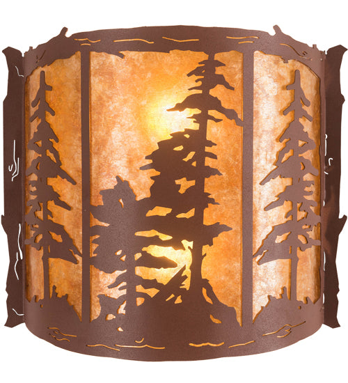 15" Wide Tall Pines Wall Sconce