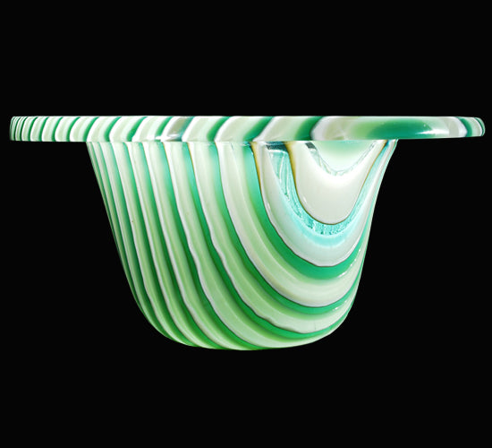 12"W Metro Fusion Peppermint Glass Bowl