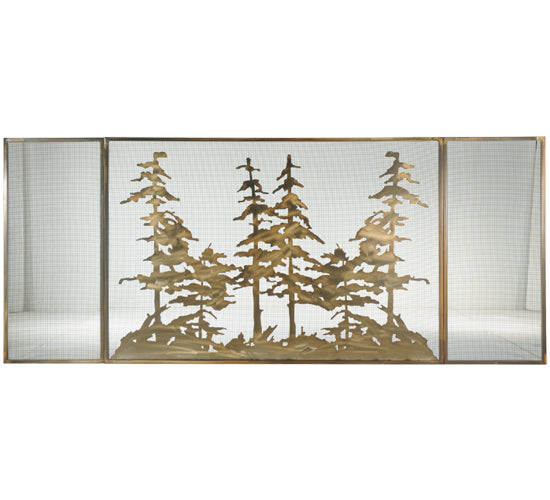 96" Wide X 40" High Tall Pines Fireplace Screen