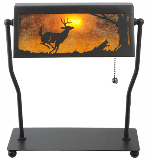 12.5"H Deer On The Loose Banker'S Lamp