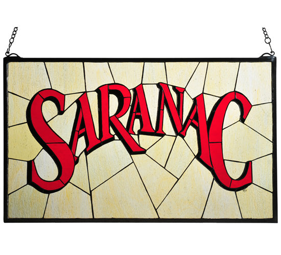 28"W X 17"H Saranac Stained Glass Window