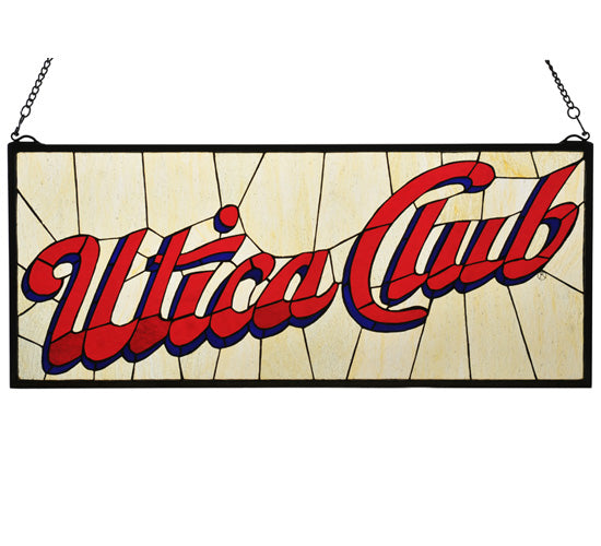 31"W X 13"H Utica Club Stained Glass Window