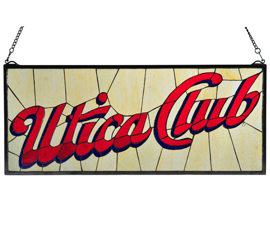 31"W X 13"H Utica Club Stained Glass Window