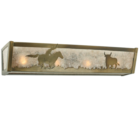 24"W Cowboy & Steer Vanity Light