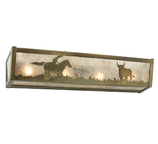 24"W Cowboy & Steer Vanity Light