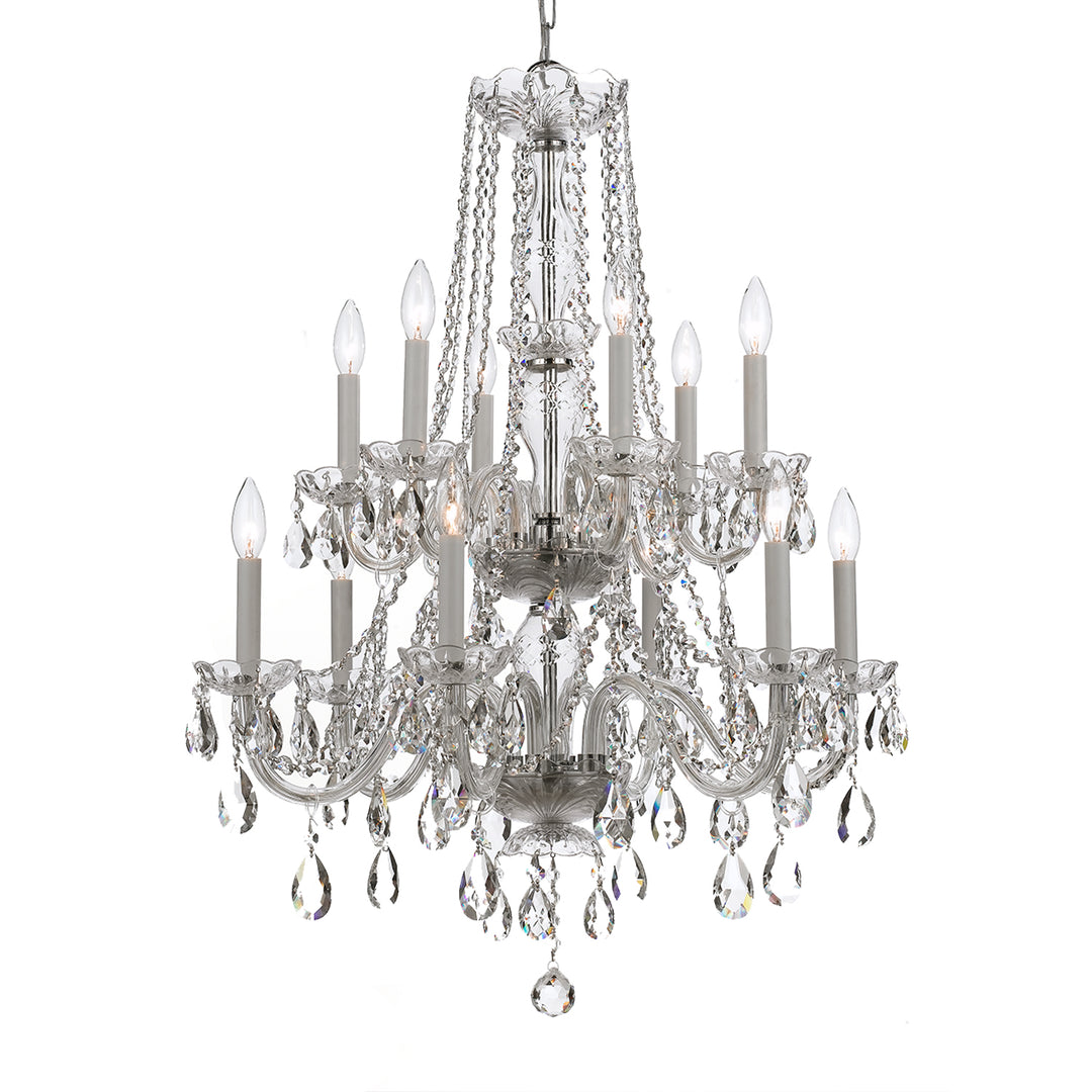 Crystorama Traditional Crystal 12 Light Spectra Crystal Polished Brass Chandelier