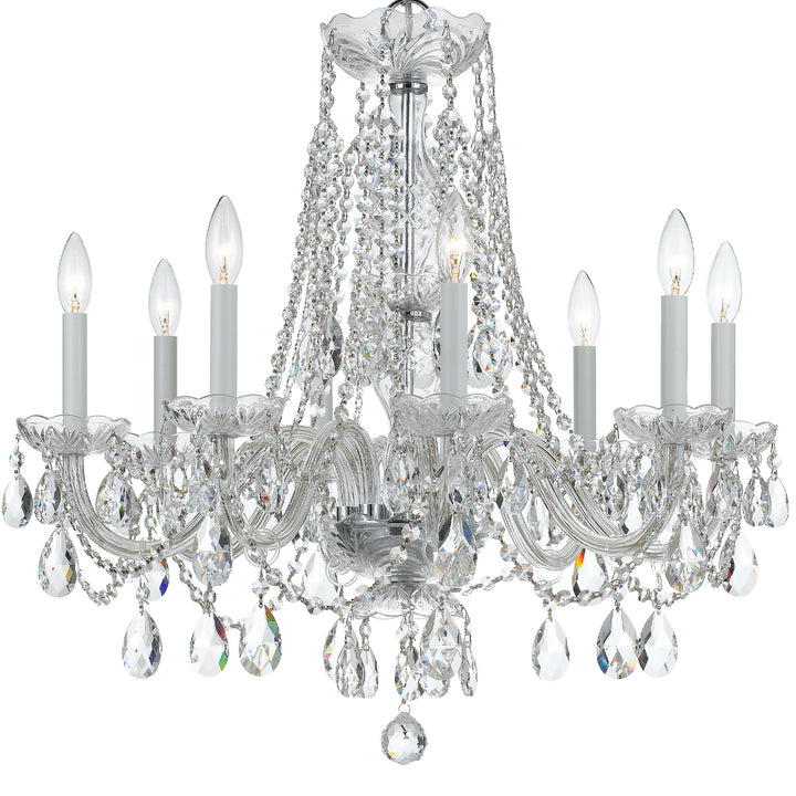 Crystorama Traditional Crystal 8 Light Hand Cut Crystal Polished Brass Chandelier