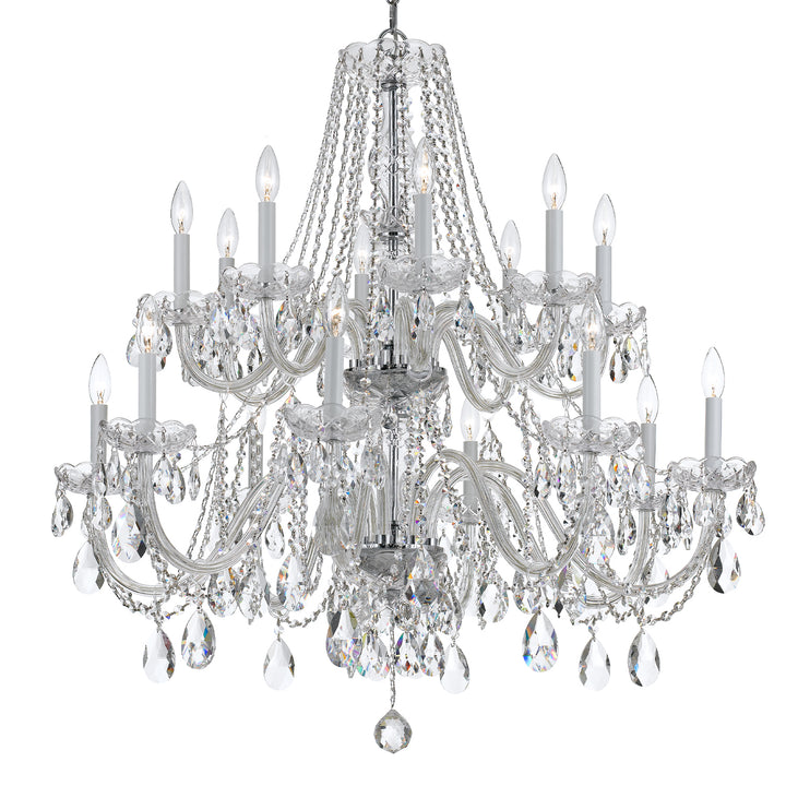 Crystorama Traditional Crystal 16 Light Hand Cut Crystal Polished Brass Chandelier