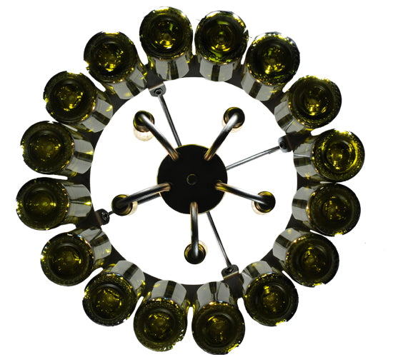 19"W Tuscan Vineyard Villa 16 Wine Bottle Chandelier