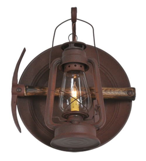 16" Wide Miners Lantern Wall Sconce