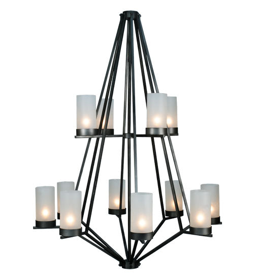 60"W Galen 12 Lt Two Tier Chandelier