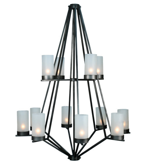 60"W Galen 12 Lt Two Tier Chandelier