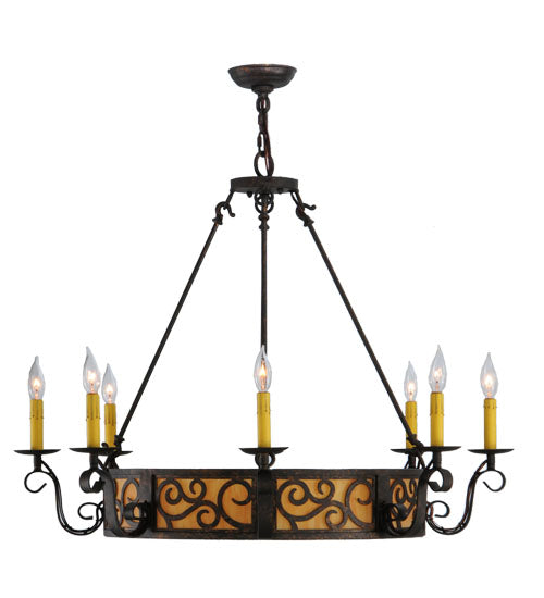 36"W Delano 8 Lt Chandelier