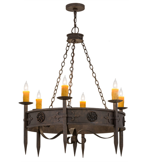 36"W Calandra 6 Lt Chandelier