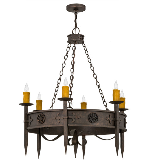 36"W Calandra 6 Lt Chandelier