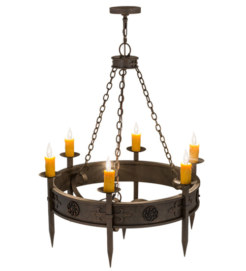 36"W Calandra 6 Lt Chandelier