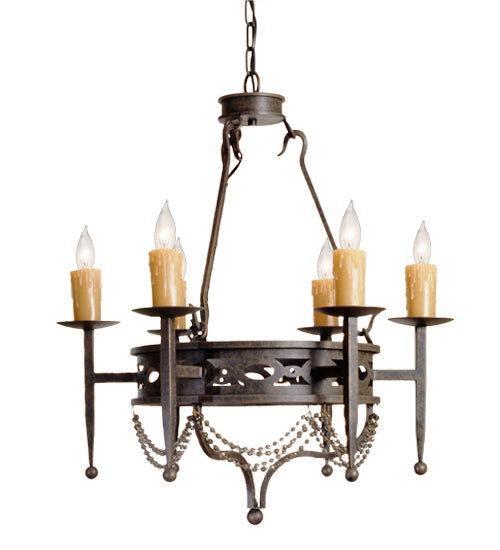 28" Wide Jasmine 6 Light Chandelier