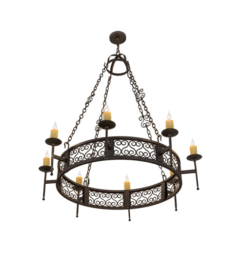 48"W Toscano 8 Lt Chandelier