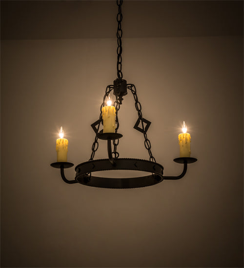 24"W Elvita 3 Lt Chandelier