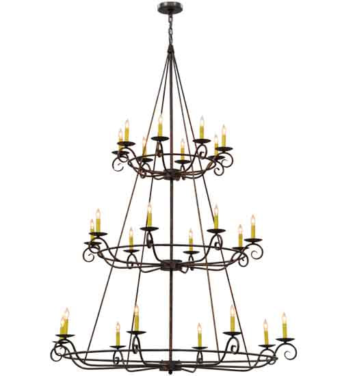 60"W Estrella 24 Lt Three Tier Chandelier