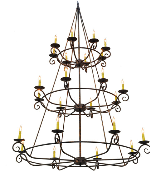 60"W Estrella 24 Lt Three Tier Chandelier