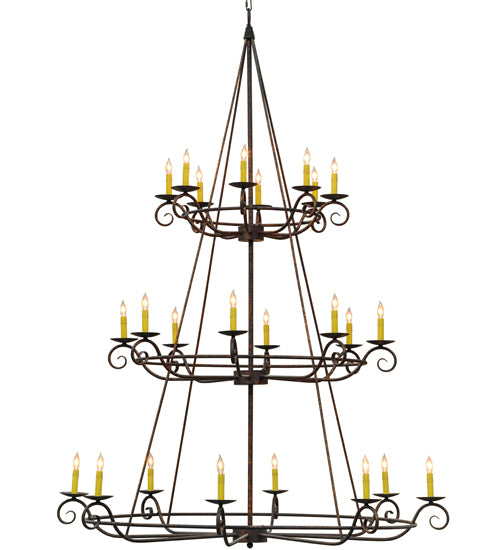 60"W Estrella 24 Lt Three Tier Chandelier