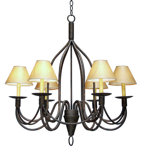 32" Wide Bell 6 Light Chandelier