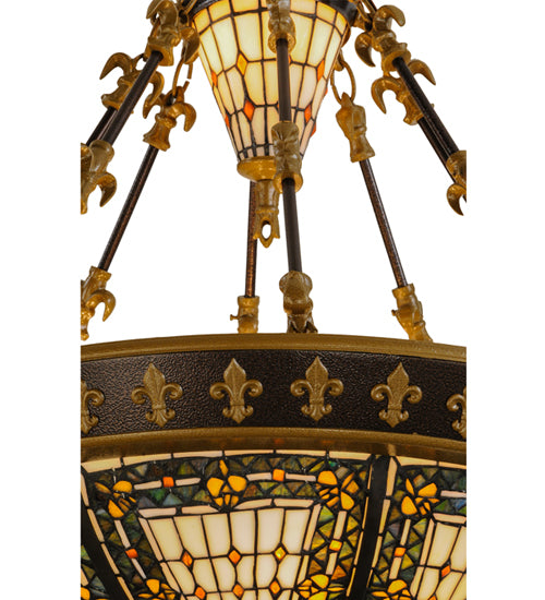 28"W Fleur-De-Lis Semi-Flushmount