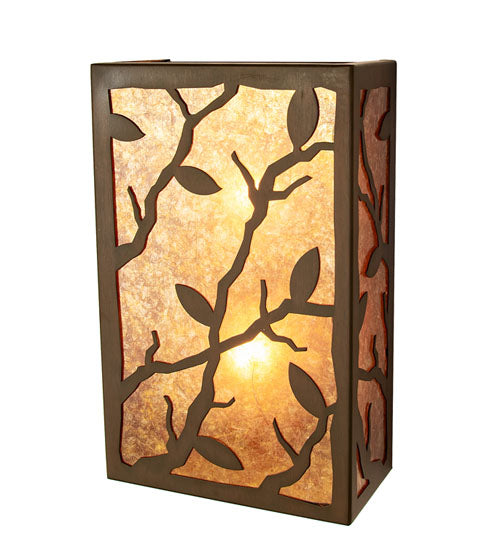 10" Wide Branches With Leaves Wall Sconce