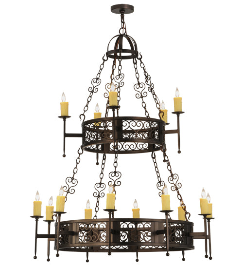 48"W Toscano 15 Lt Two Tier Chandelier