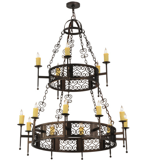 48"W Toscano 15 Lt Two Tier Chandelier