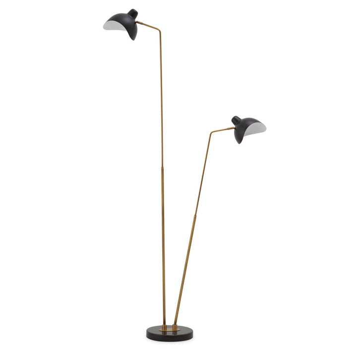 Floor Lamp Asta Double Antique Brass Finish UL