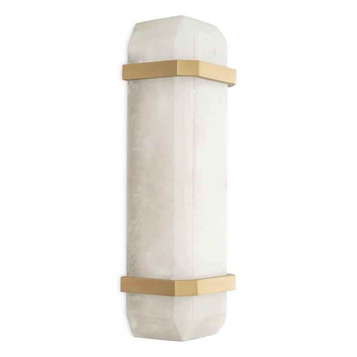 Wall Lamp Pandora Alabaster Antique Brass Finish UL