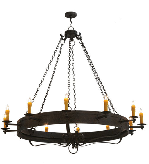 72"W Parnella 12 Lt Chandelier